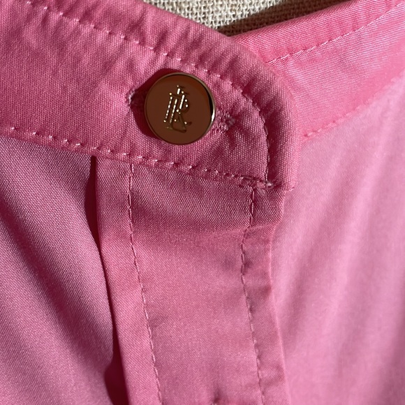 Ralph Lauren Black Label Pink Puff Sleeve Button Down Blouse - Picture 2 of 6